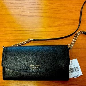 Kate Spade NWT black wallet on chain